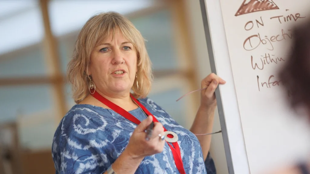 Woman leading a training session